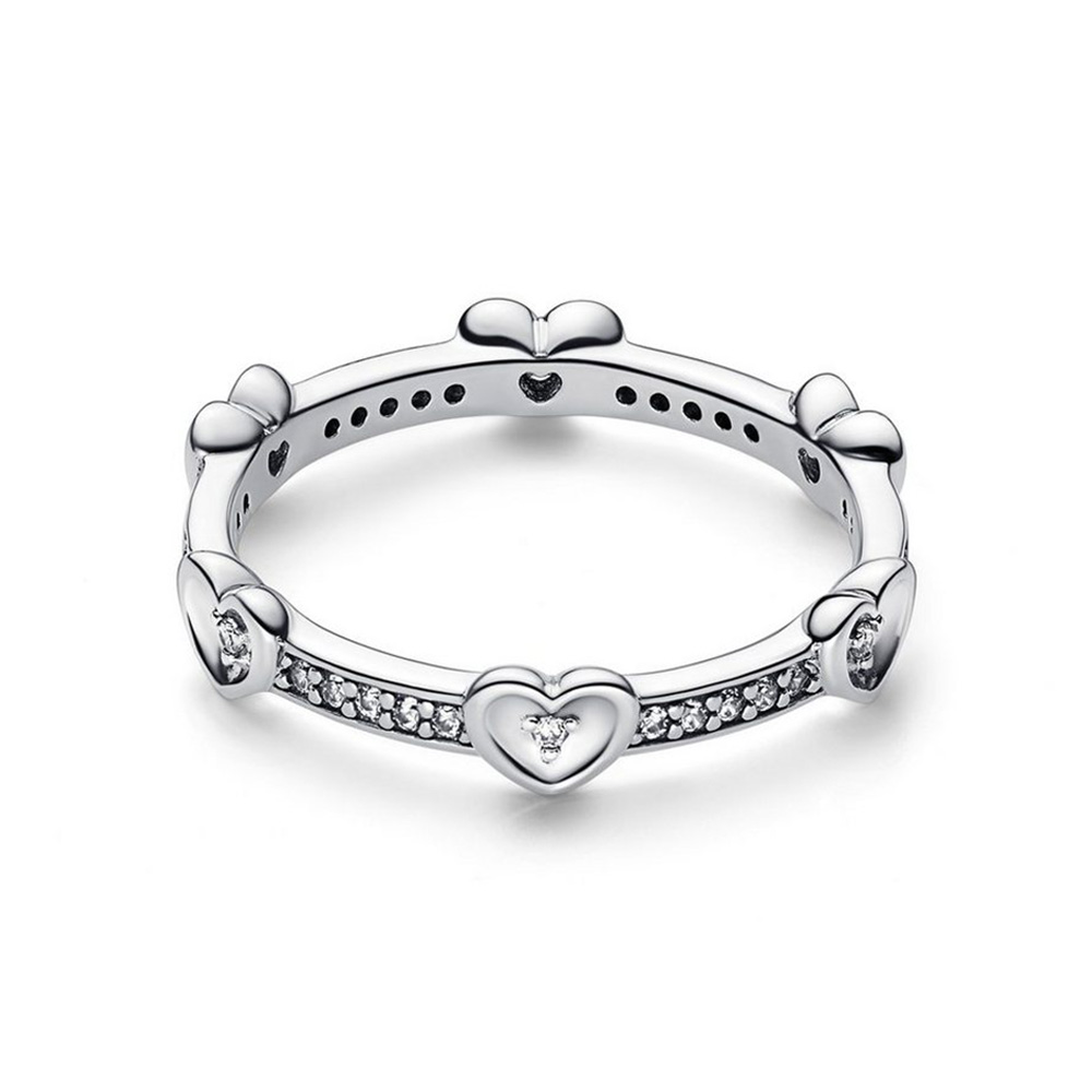 Pandora Ragyogó szikrázó szívek Ezüst Gyűrű