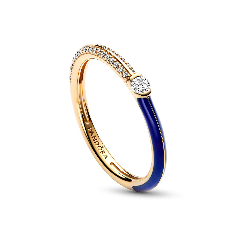 Pandora ME pavé és kék dupla Sárga arany Gyűrű