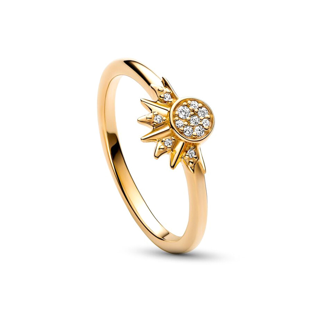 Pandora Égi szikrázó nap sárga arany gyűrű
