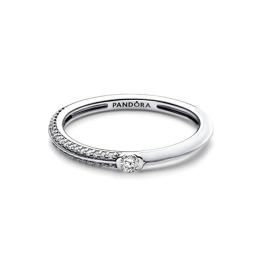 Pandora ME pavé és fehér dupla Ezüst Gyűrű