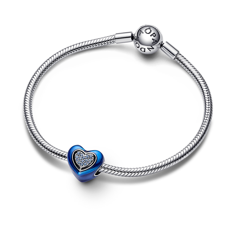 Pandora Moments Kék forgatható szív charm