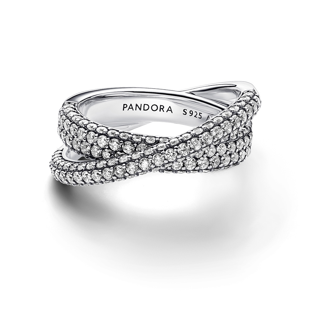 Pandora Timeless Összefonódó pavé ezüst színű gyűrű