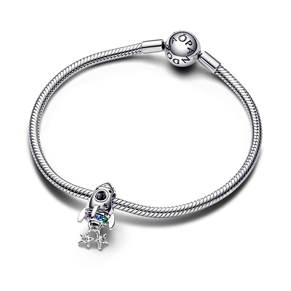 Pandora Űr szeretet rakéta ezüst charm