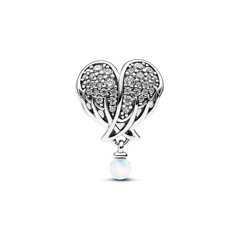 Pandora Szikrázó angyalszárnyak és szív ezüst charm