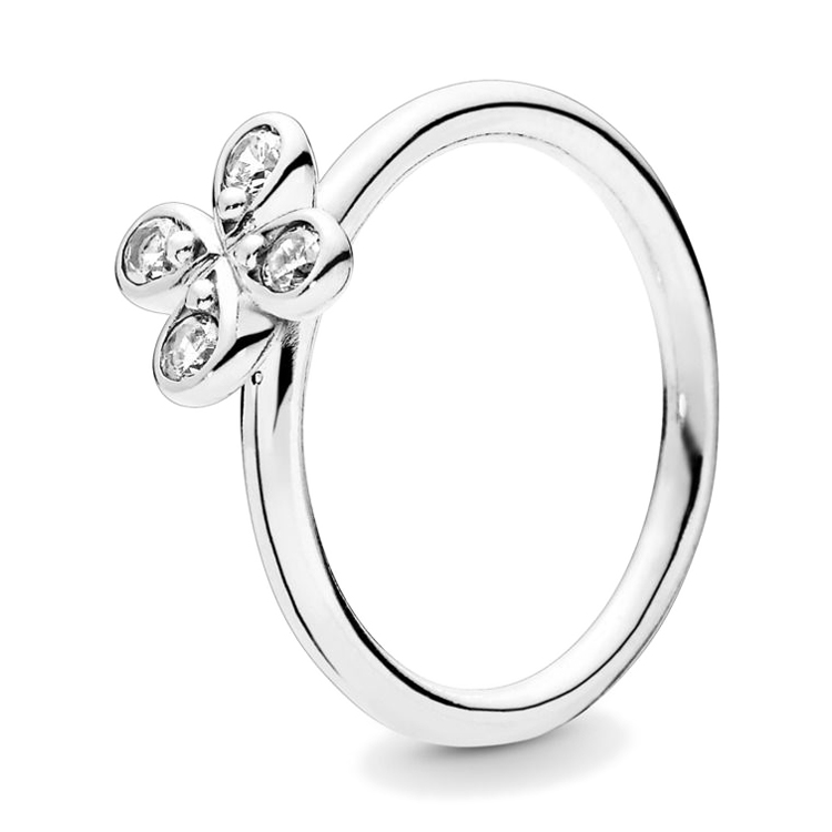 Pandora Négyszirmú virág ezüst gyűrű