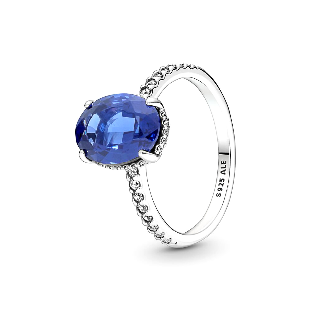 Pandora Szikrázó kék köves ezüst gyűrű