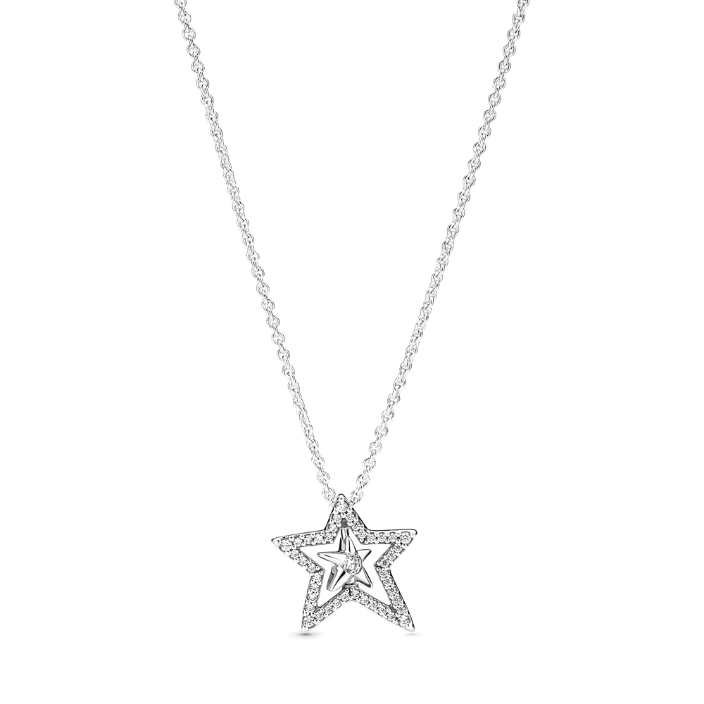Pandora Asszimetrikus csillag collier ezüst nyaklánc és medál