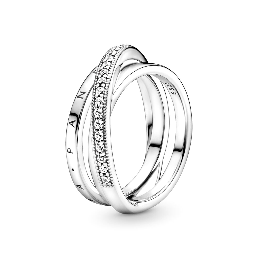 Pandora Összefonódó pavé ezüst gyűrű