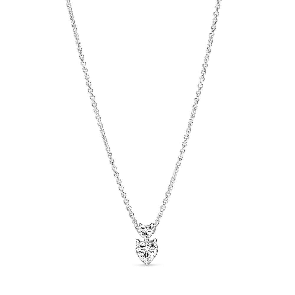 Pandora Dupla szív szikrázó collier ezüst nyaklánc