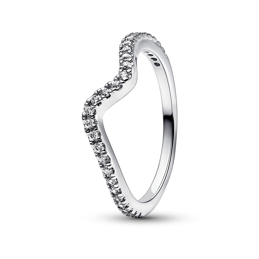 Pandora Szikrázó hullám Ezüst Gyűrű