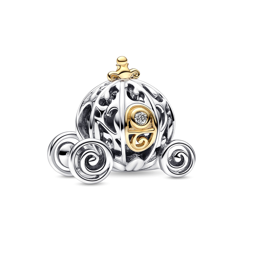 Pandora Moments Disney 100. évfordulós Hamupipőke varázslatos hintója ezüst charm 0,009 karátos, laboratóriumban növesztett gyémánttal