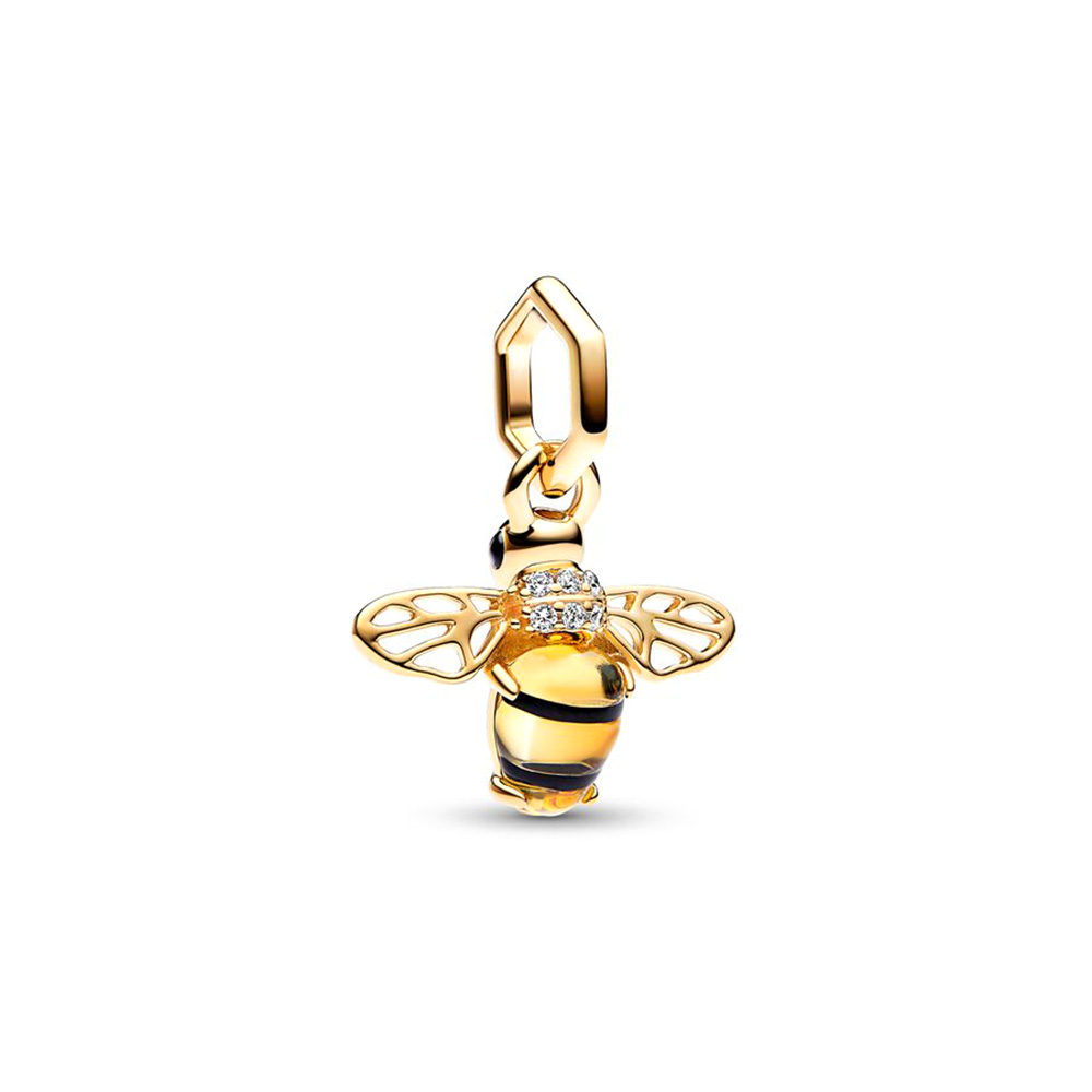 Pandora Moments Szikrázó méhecske függő sárga arany Charm