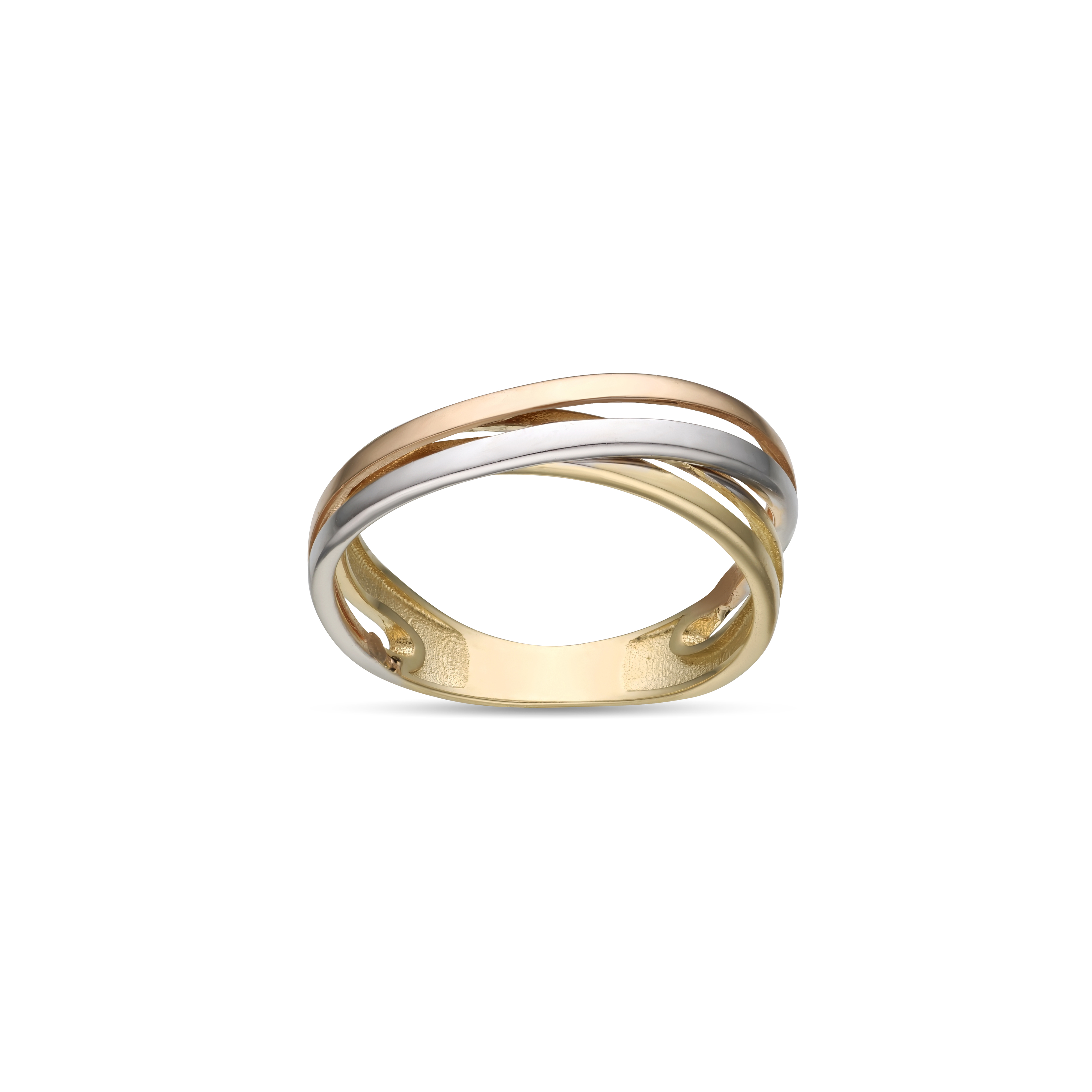 Sárga, fehér és rozé arany gyűrű