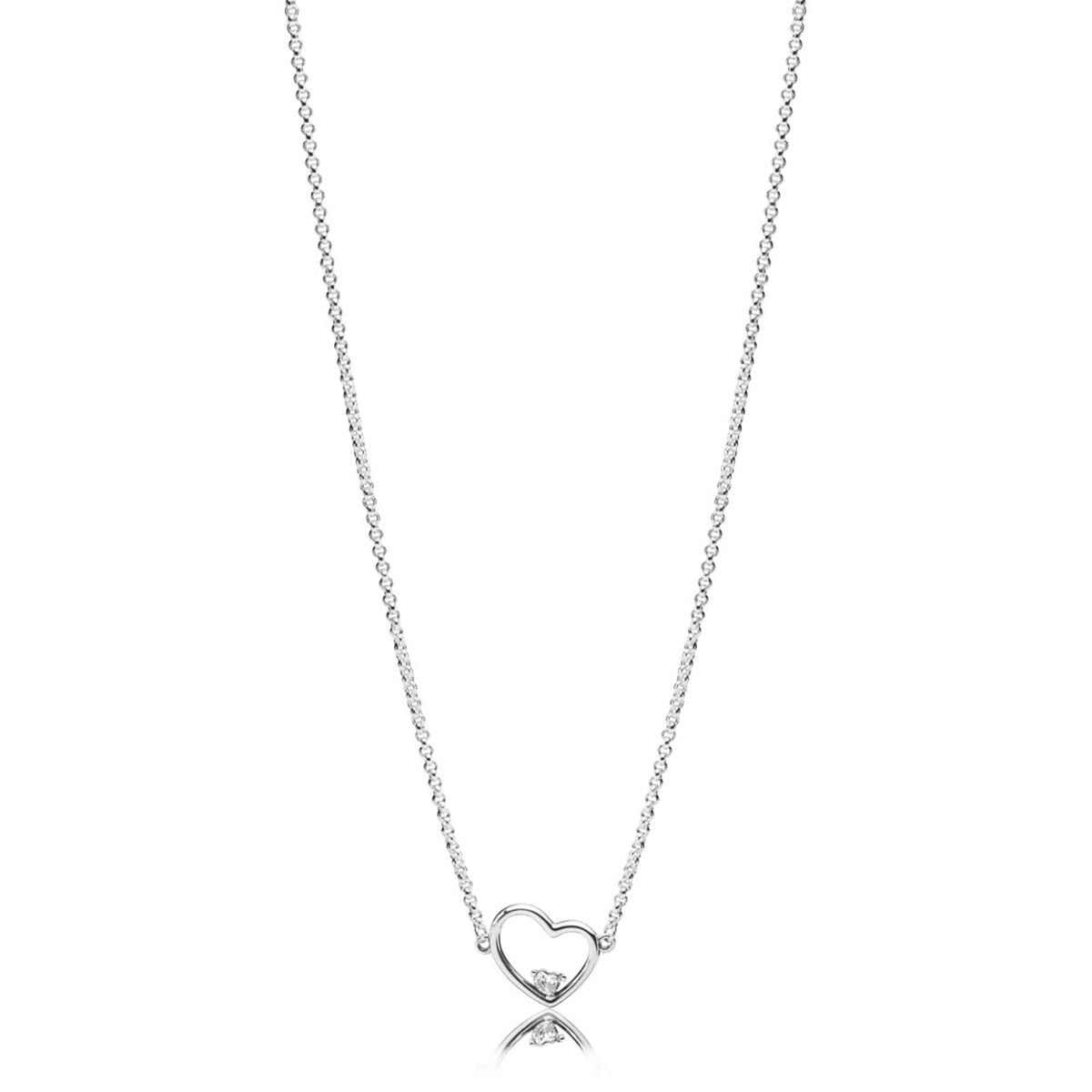 Pandora Aszimmetrikus szív ezüst nyaklánc és medál