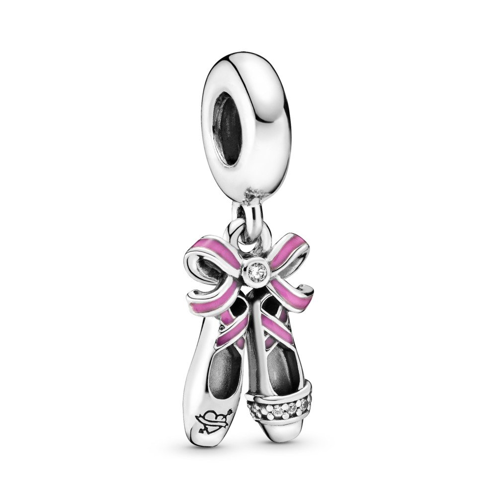 Pandora Moments Pink balettcipő ezüst függő charm